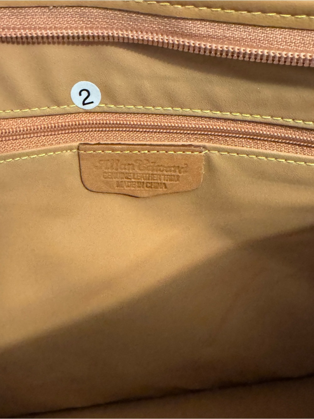 NWOT VTG Allan Edward Tan Map-Print Leather Detachable Crossbody Bag - Picture 5 of 8